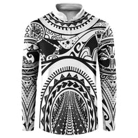 Polynesia Maui Tattoo Inspired Button Sweatshirt White Version LT05 White - Polynesian Pride