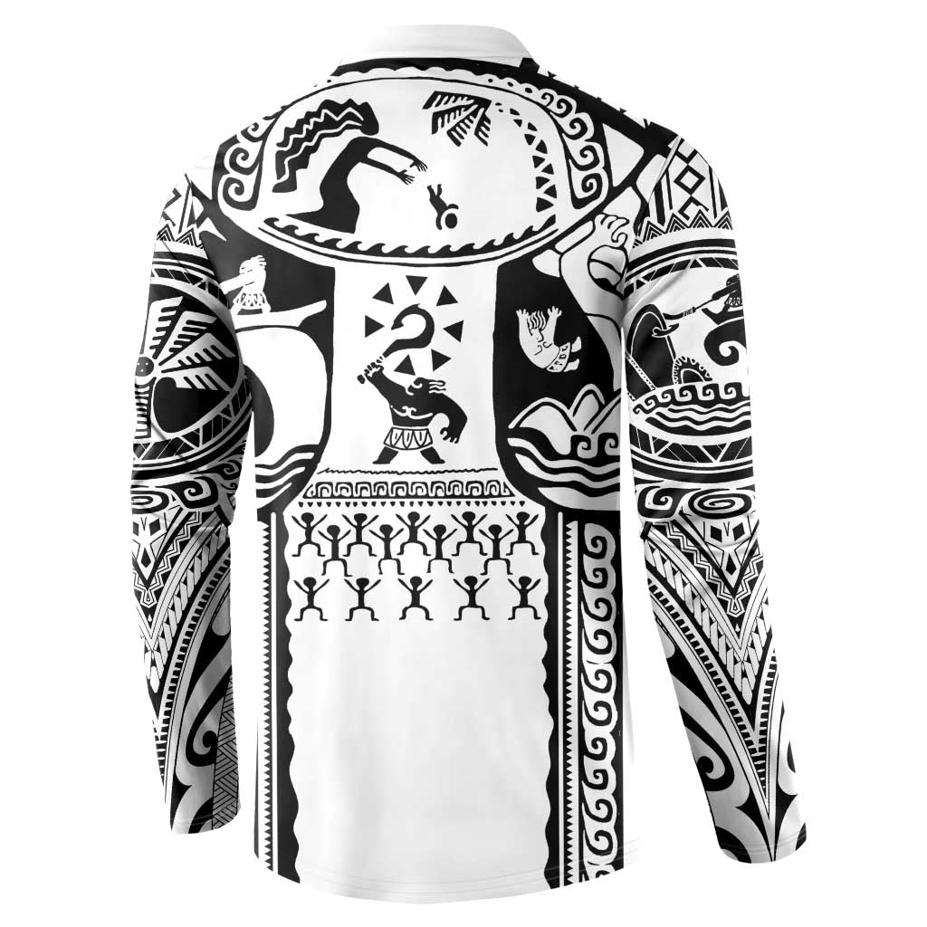 Polynesia Maui Tattoo Inspired Button Sweatshirt White Version LT05 - Polynesian Pride