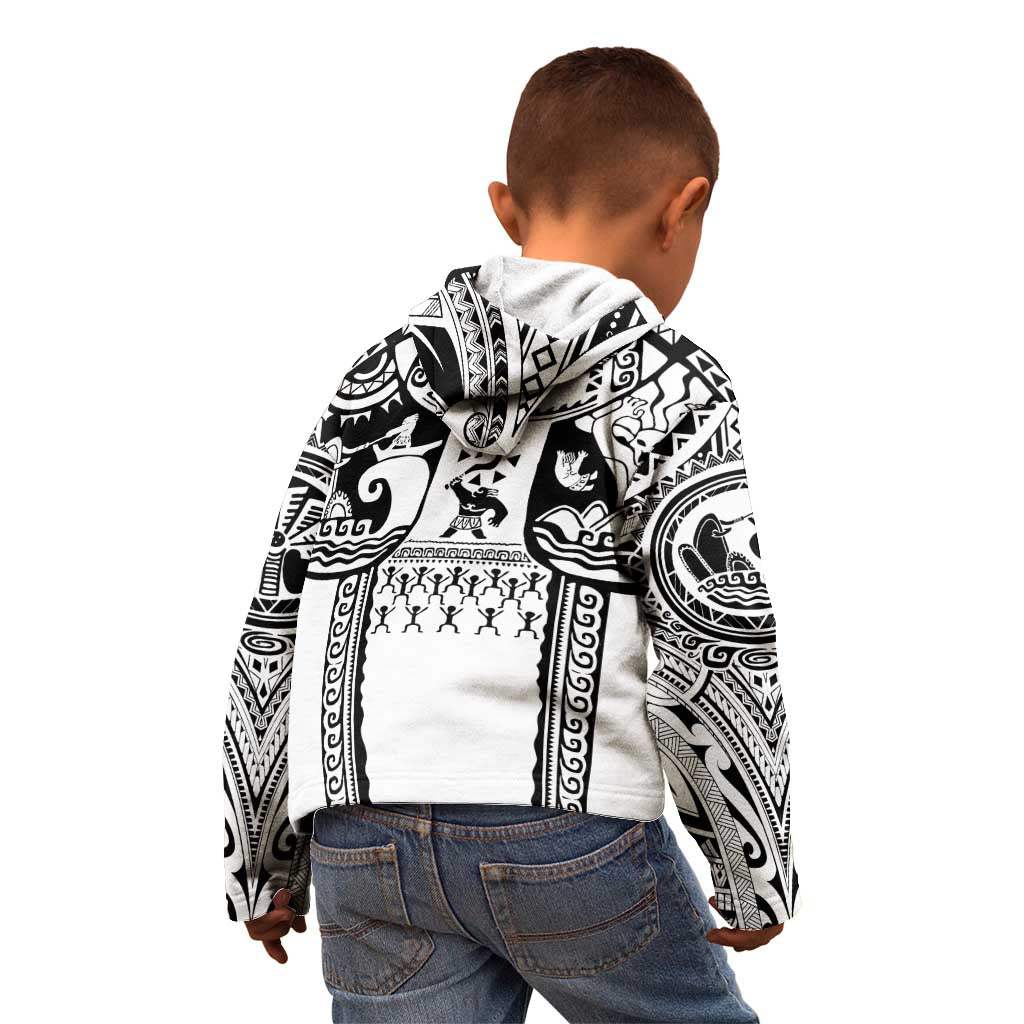 Polynesia Maui Tattoo Inspired Kid Hoodie White Version