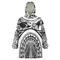 Polynesia Maui Tattoo Inspired Wearable Blanket Hoodie White Version LT05 One Size White - Polynesian Pride