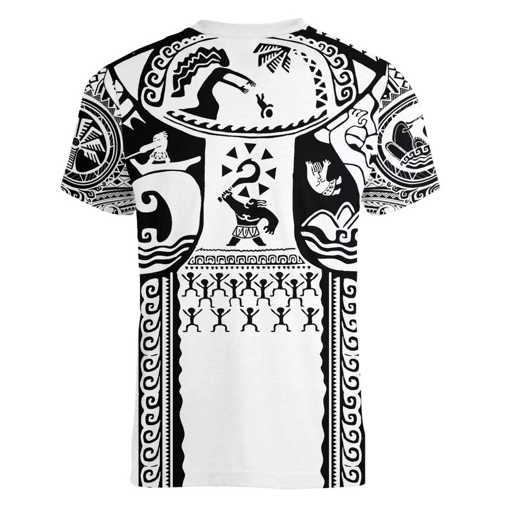 Polynesia Maui Tattoo Inspired Women V-Neck T-Shirt White Version LT05 - Polynesian Pride