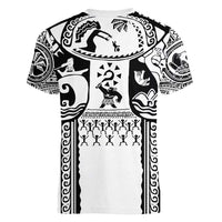 Polynesia Maui Tattoo Inspired Women V-Neck T-Shirt White Version LT05 - Polynesian Pride
