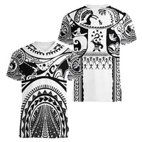 Polynesia Maui Tattoo Inspired Women V-Neck T-Shirt White Version LT05 - Polynesian Pride