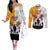 Australia And New Zealand ANZAC Day Couples Matching Off The Shoulder Long Sleeve Dress and Long Sleeve Button Shirt Lest We Forget LT05 Yellow - Polynesian Pride