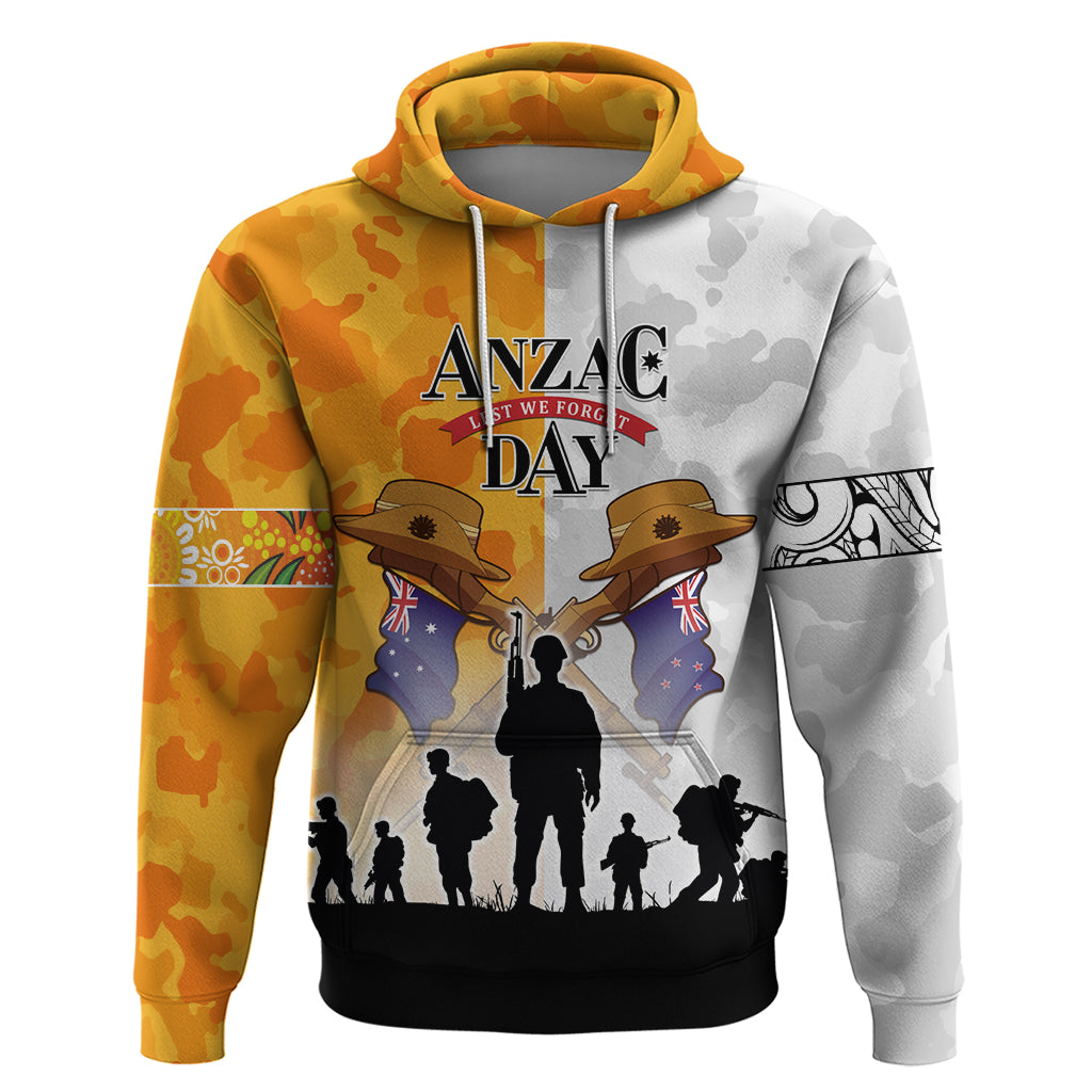 Australia And New Zealand ANZAC Day Hoodie Lest We Forget LT05 Pullover Hoodie Yellow - Polynesian Pride