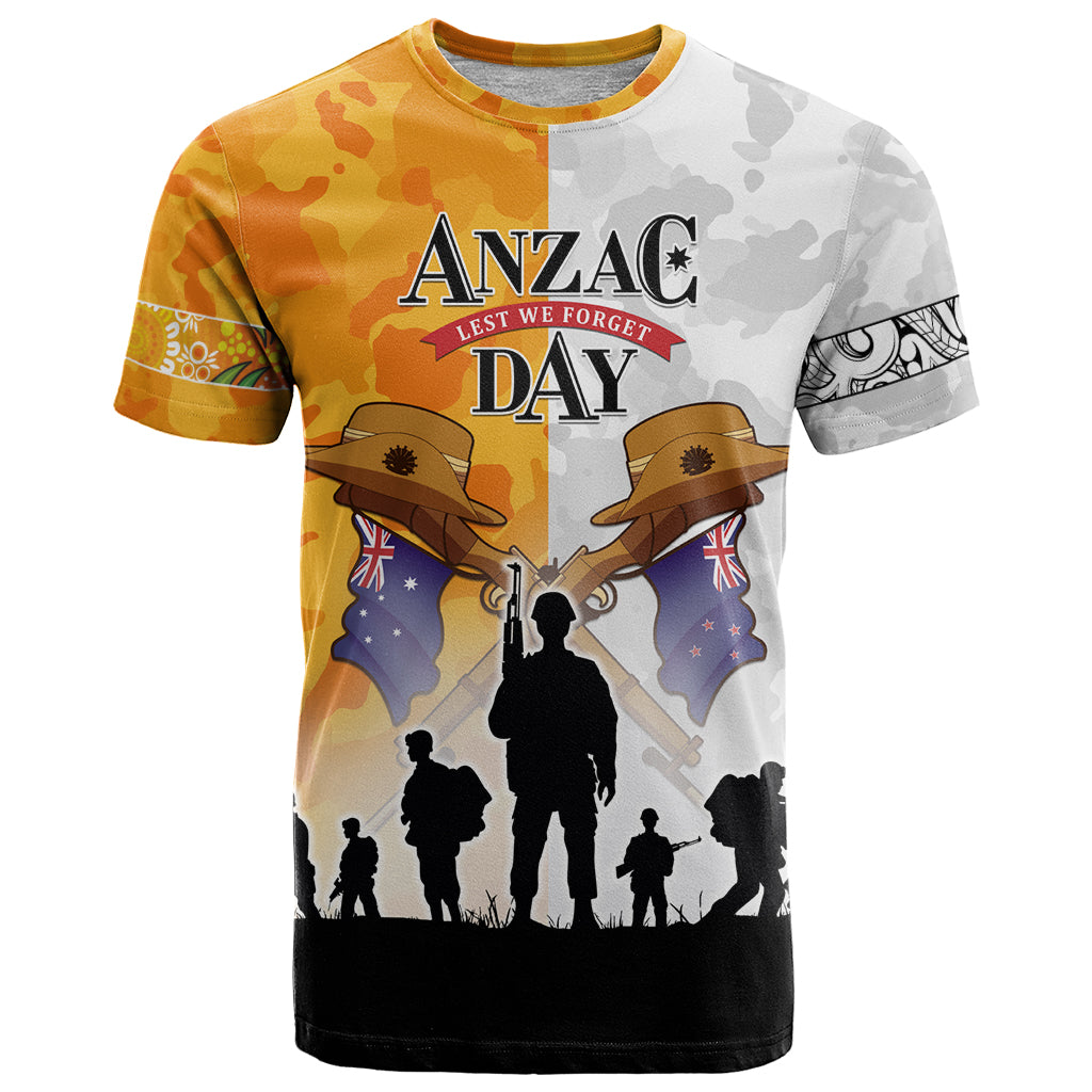 Australia And New Zealand ANZAC Day T Shirt Lest We Forget LT05 Yellow - Polynesian Pride