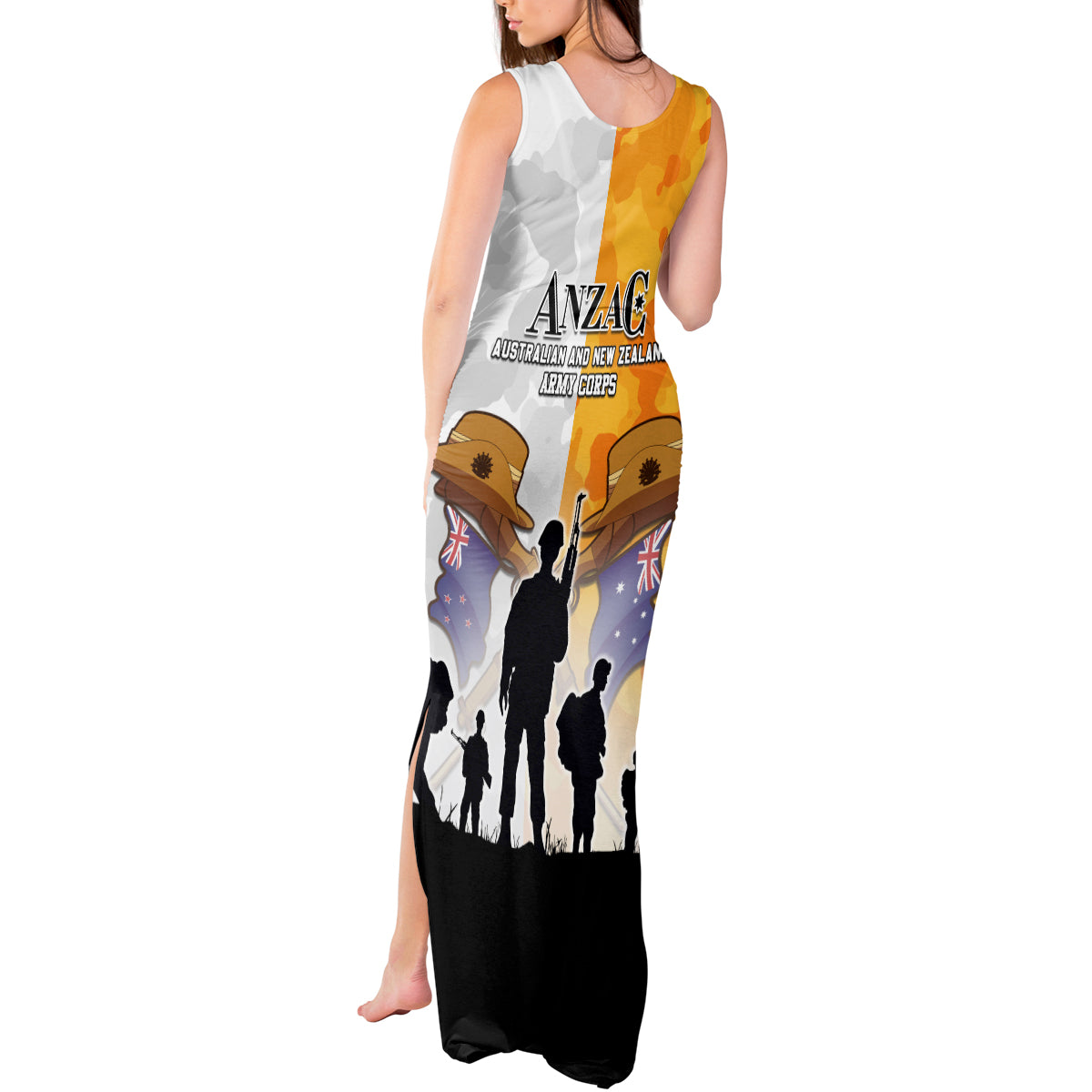 Australia And New Zealand ANZAC Day Tank Maxi Dress Lest We Forget LT05 - Polynesian Pride