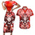 Hawaii Goddess Of Fire Madame Pele Couples Matching Short Sleeve Bodycon Dress and Hawaiian Shirt Polynesian Style LT05 Red - Polynesian Pride