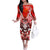 Hawaii Goddess Of Fire Madame Pele Off The Shoulder Long Sleeve Dress Polynesian Style LT05 Women Red - Polynesian Pride