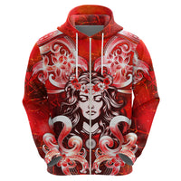 Hawaii Goddess Of Fire Madame Pele Zip Hoodie Polynesian Style LT05 - Polynesian Pride