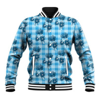 Blue Palaka Hawaii Baseball Jacket Hawaiian Lehua Blossoms LT05 Unisex Blue - Polynesian Pride