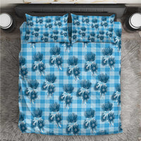 Blue Palaka Hawaii Bedding Set Hawaiian Lehua Blossoms