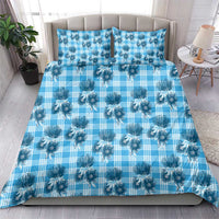 Blue Palaka Hawaii Bedding Set Hawaiian Lehua Blossoms