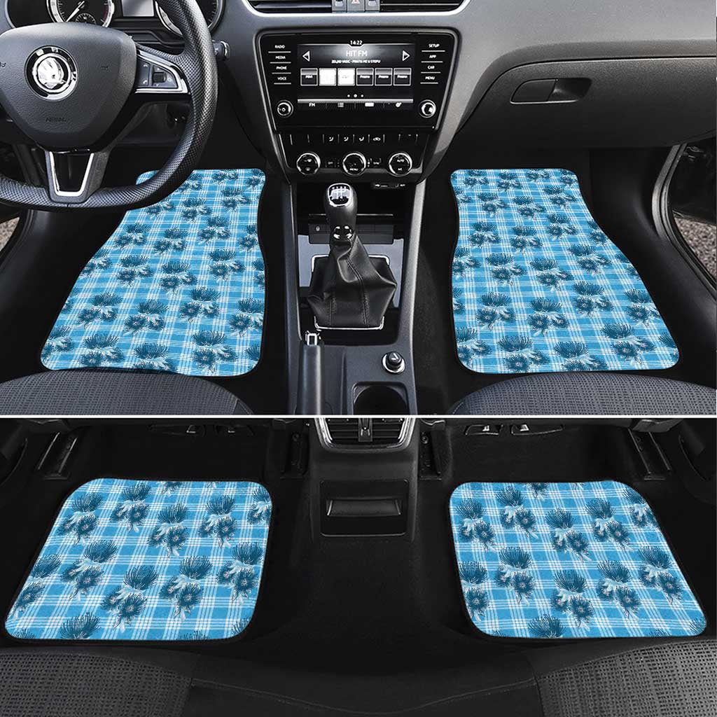 Blue Palaka Hawaii Car Mats Hawaiian Lehua Blossoms LT05 Set 4pcs Blue - Polynesian Pride
