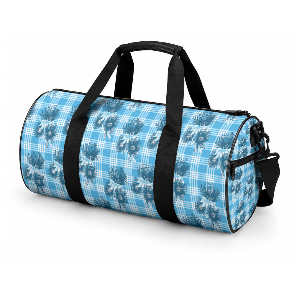 Blue Palaka Hawaii Duffle Bag Hawaiian Lehua Blossoms LT05 - Polynesian Pride