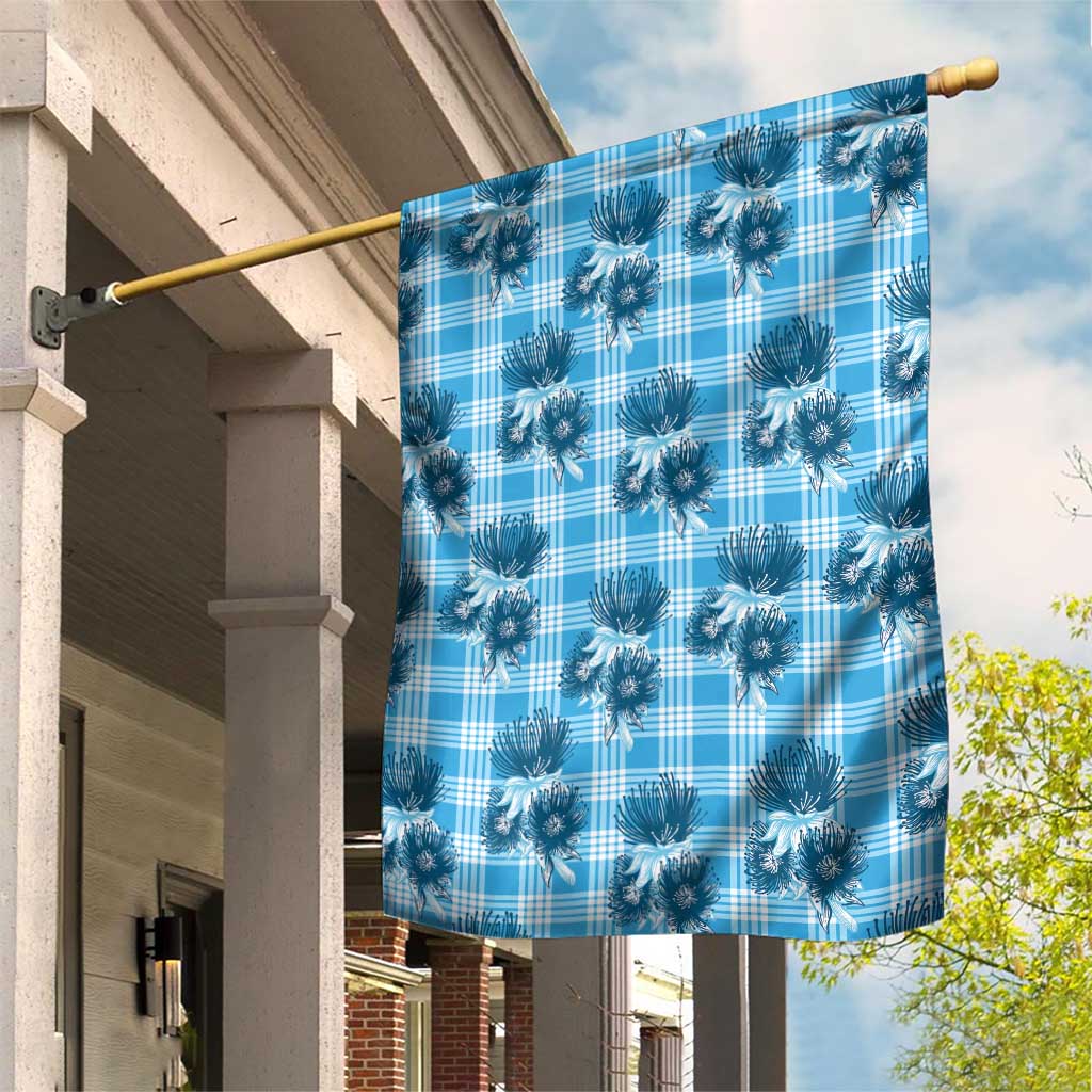 Blue Palaka Hawaii Garden Flag Hawaiian Lehua Blossoms LT05 House Flag Blue - Polynesian Pride