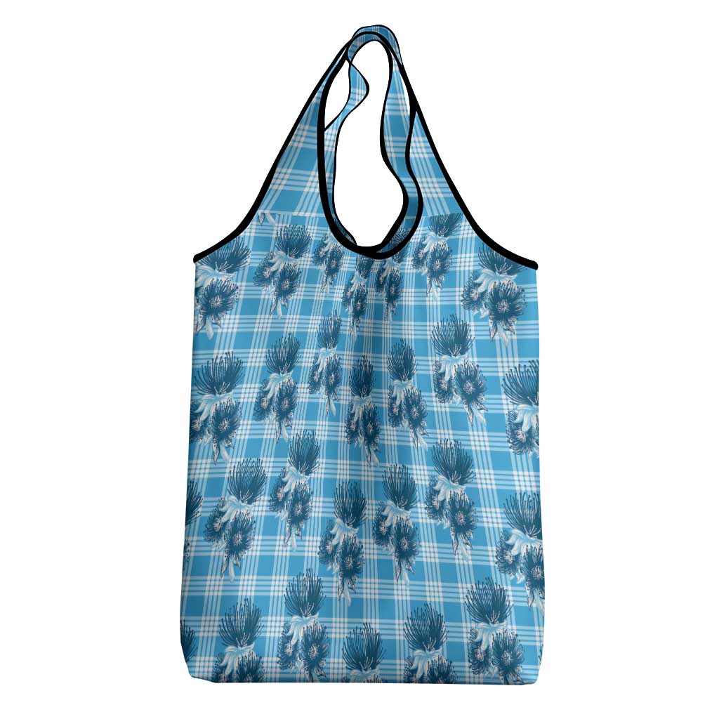 Blue Palaka Hawaii Grocery Bag Hawaiian Lehua Blossoms LT05 - Polynesian Pride