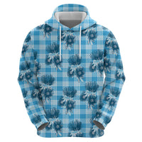 Blue Palaka Hawaii Hoodie Hawaiian Lehua Blossoms LT05 - Polynesian Pride