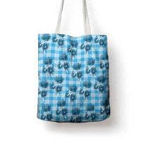 Blue Palaka Hawaii Tote Bag Hawaiian Lehua Blossoms LT05 - Polynesian Pride