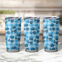 Blue Palaka Hawaii Tumbler Cup Hawaiian Lehua Blossoms LT05 - Polynesian Pride