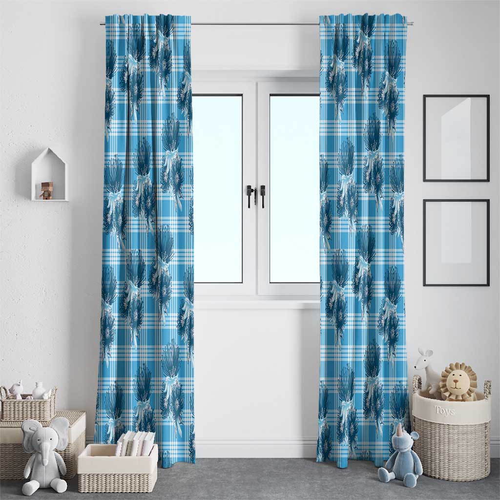 Blue Palaka Hawaii Window Curtain Hawaiian Lehua Blossoms LT05 - Polynesian Pride