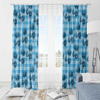 Blue Palaka Hawaii Window Curtain Hawaiian Lehua Blossoms LT05 - Polynesian Pride
