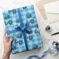 Blue Palaka Hawaii Wrapping Paper Hawaiian Lehua Blossoms LT05 - Polynesian Pride
