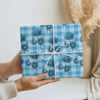 Blue Palaka Hawaii Wrapping Paper Hawaiian Lehua Blossoms LT05 - Polynesian Pride