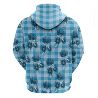 Blue Palaka Hawaii Zip Hoodie Hawaiian Lehua Blossoms LT05 - Polynesian Pride
