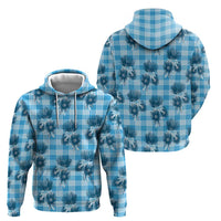 Blue Palaka Hawaii Zip Hoodie Hawaiian Lehua Blossoms LT05 - Polynesian Pride
