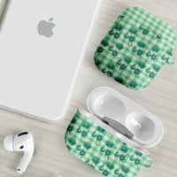 Green Palaka Hawaii AirPods Case Hawaiian Lehua Blossoms