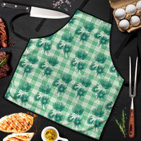Green Palaka Hawaii Apron Hawaiian Lehua Blossoms LT05 Green - Polynesian Pride