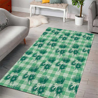 Green Palaka Hawaii Area Rug Hawaiian Lehua Blossoms LT05 - Polynesian Pride