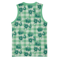 Green Palaka Hawaii Basketball Jersey Hawaiian Lehua Blossoms
