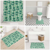 Green Palaka Hawaii Bathroom Set Hawaiian Lehua Blossoms