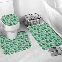 Green Palaka Hawaii Bathroom Set Hawaiian Lehua Blossoms