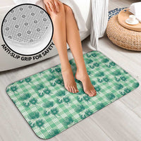 Green Palaka Hawaii Bathroom Set Hawaiian Lehua Blossoms