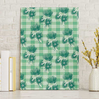Green Palaka Hawaii Canvas Wall Art Hawaiian Lehua Blossoms LT05 Without Frame Green - Polynesian Pride