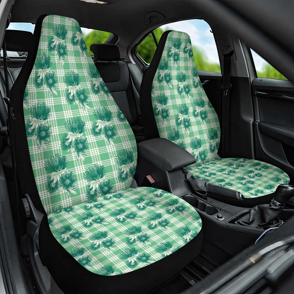 Green Palaka Hawaii Car Seat Cover Hawaiian Lehua Blossoms LT05 One Size Green - Polynesian Pride