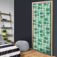 Green Palaka Hawaii Door Cover Hawaiian Lehua Blossoms LT05 - Polynesian Pride