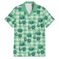 Green Palaka Hawaii Family Matching Mermaid Dress and Hawaiian Shirt Hawaiian Lehua Blossoms