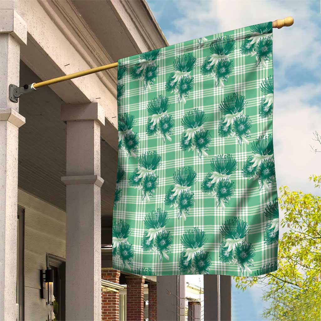 Green Palaka Hawaii Garden Flag Hawaiian Lehua Blossoms LT05 House Flag Green - Polynesian Pride