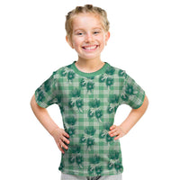 Green Palaka Hawaii Kid T Shirt Hawaiian Lehua Blossoms LT05 Green - Polynesian Pride