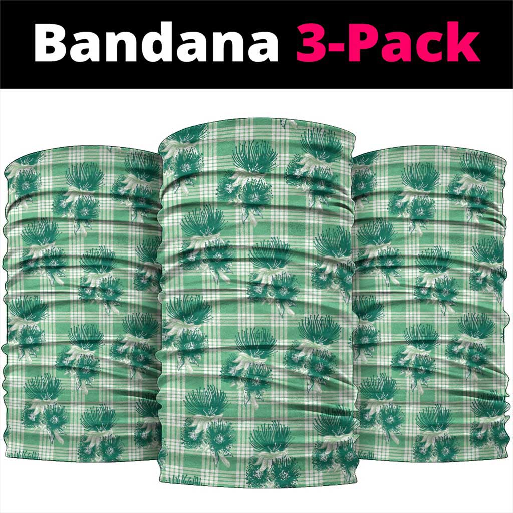 Green Palaka Hawaii Neck Gaiter Hawaiian Lehua Blossoms LT05 package One Size: 25*50cm Green - Polynesian Pride