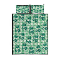 Green Palaka Hawaii Quilt Bed Set Hawaiian Lehua Blossoms LT05 - Polynesian Pride