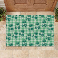 Green Palaka Hawaii Rubber Doormat Hawaiian Lehua Blossoms LT05 Green - Polynesian Pride