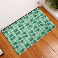 Green Palaka Hawaii Rubber Doormat Hawaiian Lehua Blossoms LT05 - Polynesian Pride