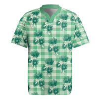 Green Palaka Hawaii Rugby Jersey Hawaiian Lehua Blossoms LT05 Green - Polynesian Pride