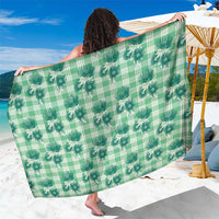 Green Palaka Hawaii Sarong Hawaiian Lehua Blossoms