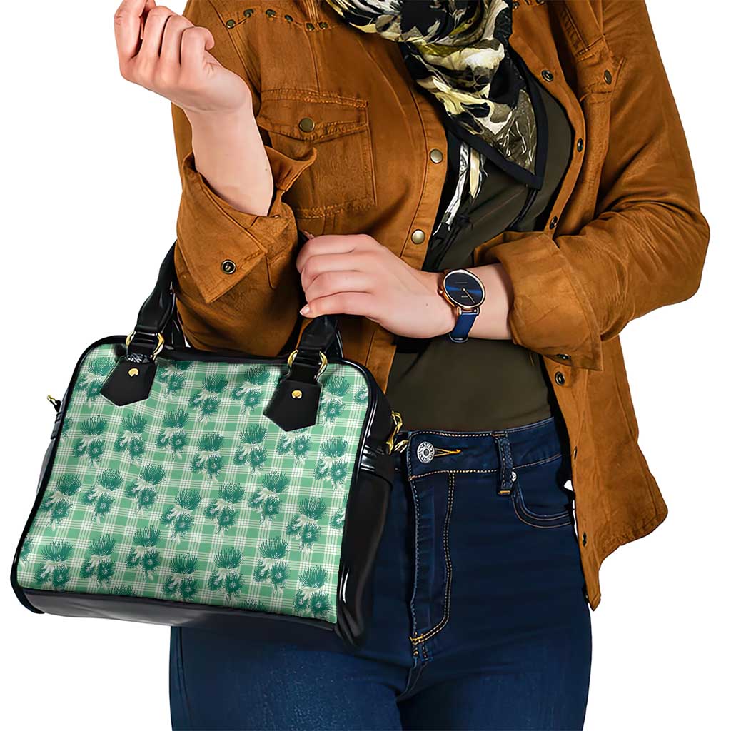 Green Palaka Hawaii Shoulder Handbag Hawaiian Lehua Blossoms LT05 - Polynesian Pride